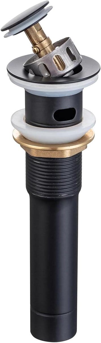 Gootsteen Afvoerstop - Wastafel Dop - Voorkomt Verstopping - Met Anti-verstopping Zeef - 37-54 mm Diameter - Mat Zwart