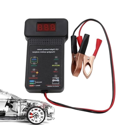 Accutester Draagbaar - Batterij Tester - Voertuig Onderhoud - LED Display Waarschuwing - 12V - Uniek