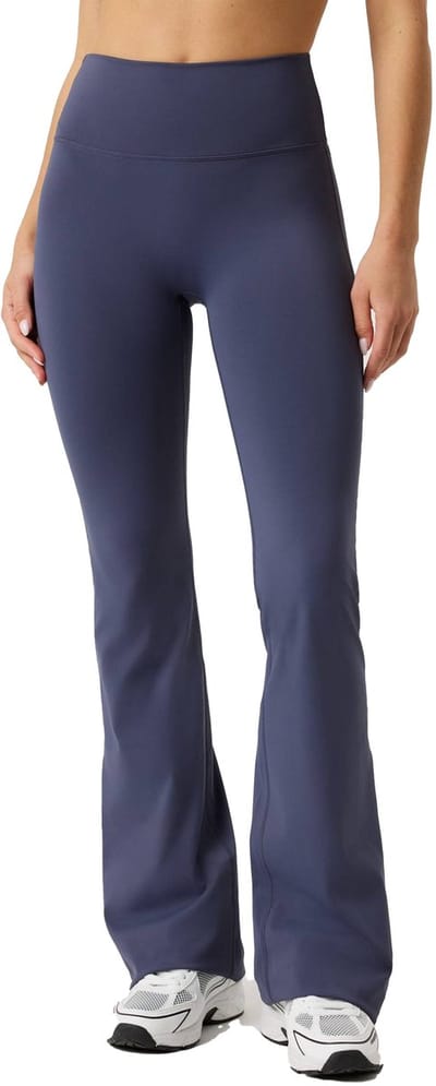 Björn Borg Sportbroek Wijde Pijp Dames - Flare Tight - Gerecycled Polyester - Donkergrijs - Maat S