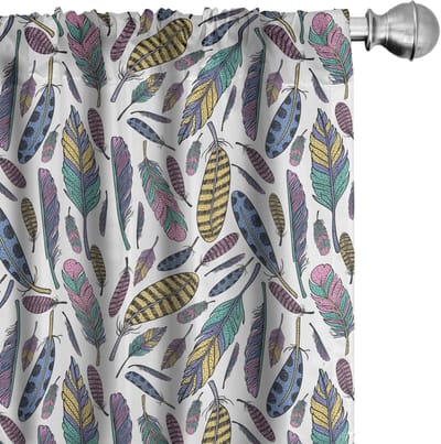 ABAKUHAUS Boho Gordijnen – 2x75x175 cm – microvezel – veelkleurig