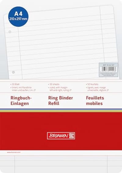 A4 Ringbandvulling Gelinieerd met Rand – 50 Vellen 70g/m²