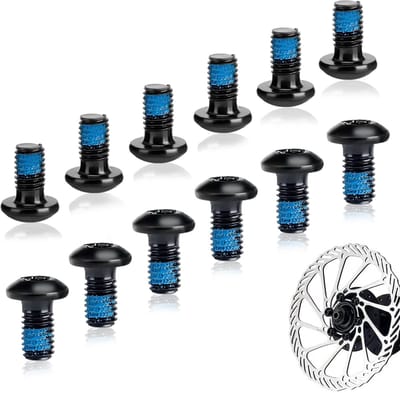 Mmgoqqt 12 Stuks Fietsremplaat Schroeven Set - M5 X 10Mm Staal - T25 Rotor Schroeven - Zwart - Voor Bergfietsen Wegenfietsen