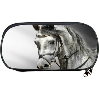 Dier Paard, Student Pennenbakje Tas, Grote Capaciteit Leermiddelen, Cartoon Rits Pennenbakje, Verjaardagscadeau voor Kinderen