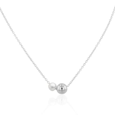 Luna-Pearls - 216.1012 - Ketting - Dames - 925er Zilver gerhodineerd - Zoetwatercultuurparel - 45cm