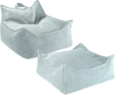Wigiwama Beanbag Chair/Zitzak met Ottoman - Peppermint Green