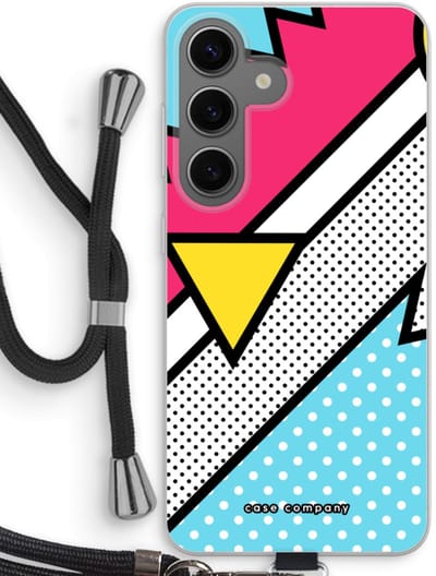 Case Company® - Hoesje met koord geschikt voor Samsung Galaxy S24 hoesje met Koord - Pop Art #3 - Telefoonhoesje met Zwart Koord - Bescherming aan alle Kanten en Over de Schermrand