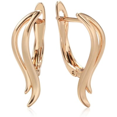Nouveaux Boucles d'Oreilles Petites Feuille Creuse Brillante Insolites Femmes Couleur Or Rose Boucles d'Oreilles Pendantes Mignonnes Quotidiennes Uniques Bijoux de Mode beige