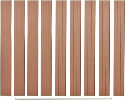 Hekplanken Set - Tuinhek Onderdelen - Privacy Creëren - Onderhoudsvrij Composiet - 9 Stuks - Bruin