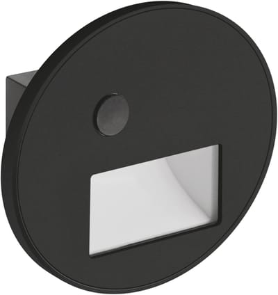 WEKTOR LED C - inbouw Wandverlichting - Trap Verlichting - met PIR sensor / Bewegingssensor - 1.2w - Aanpasbare Licht kleur CCT - 3000K/4000K/6000K - Rond - Zwart