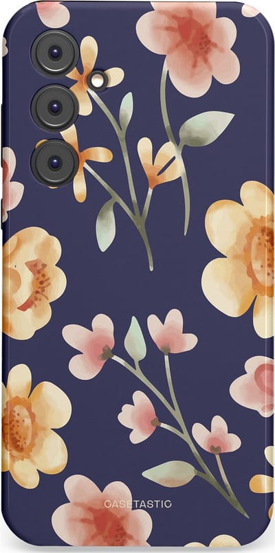 Casetastic Hoesje Geschikt voor Samsung A35 - Stijlvolle Beschermende Duo-layer Case - Fluweel Bloemendesign