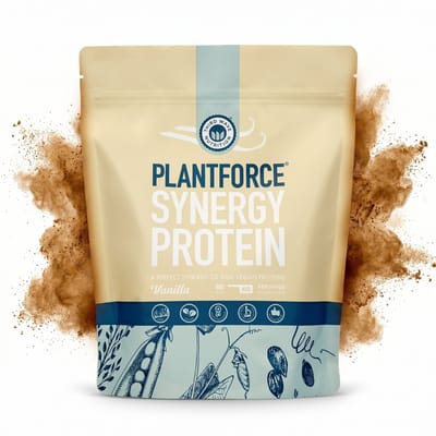 Plantforce Synergy Vegan Eiwitpoeder Vanille - Plantaardige Proteïne Shake - 800 g - Compleet Aminozurenprofiel - Erwt, Rijst & Pompoenpit