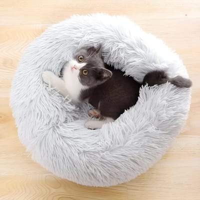 Super kattenbed Warm slapend kattennest Zacht lang pluche Beste hondenbed voor honden Mandkussen Kattenbed Kattenmat Dieren slapen M