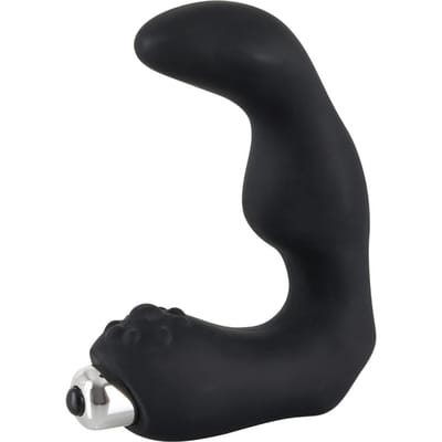 Rebel – Siliconen Anaal Vibrator in L Vorm met Dubbele Stimulatie voor Goede L Pasvorm – Zwart