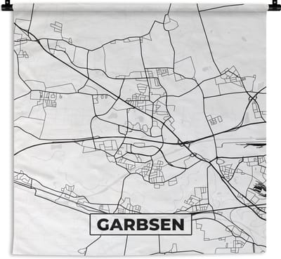 Wandkleed - Wanddoek - Plattegrond - Garbsen - Kaart - Stadskaart - 180x180 cm - Wandtapijt