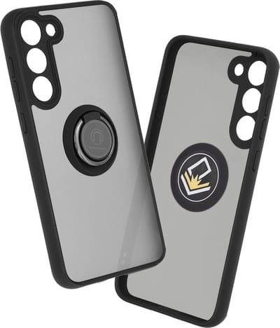 Hoesje geschikt voor Samsung Galaxy S23 Plus - Techsuit Glinth Back Cover met ring en magneet - Zwart