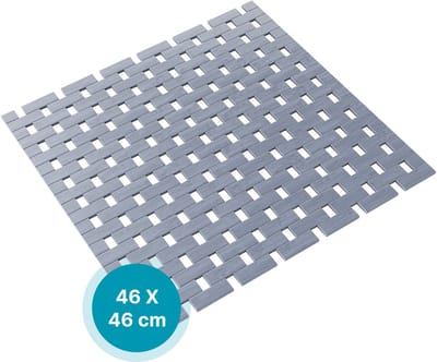 DRESTA Badmat Mira 46X46CM – Douchemat – Badmat antislip – Badmatten – Bamboe Badmat – Grijs