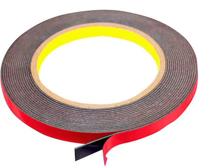 Gemaakt met PT1100 dubbelzijdig professioneel plakband, 7,5 mm x 5 meter, visco-elastisch acrylaat plus schuimtape, zwart metaal en gelakte oppervlakken, extra sterke band