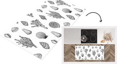 Keukenloper - Loper keuken - Schelpen - Zee - Zomer - Patronen - Koraal - 120x60 cm - Keukenloper vinyl