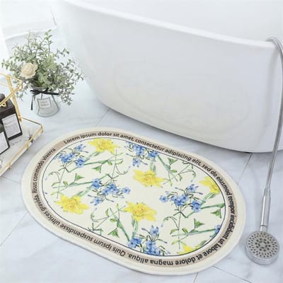 Pastorale Stijl Sneldrogende Badkamervloermat Absorberende Douchemat Antislip Pluche Woonkamer Entree Deurmat Woondecoratie Mat L60xW40cm S