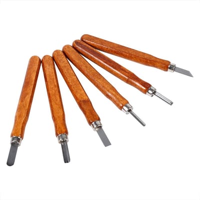 Houtsnijgereedschap Set Mes Mini Beitel Staal Met Handvat voor DIY Knutselset 6-delige Set orange