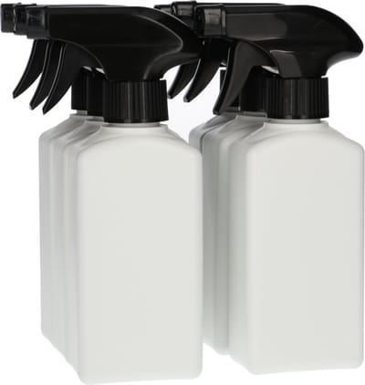 6 x Plastic Fles 250 ml Triggerpomp zwart - Gerecycled HDPE Kunststof- Gerecycled HDPE Kunststof - Onbreekbaar - ca. 70% minder Co2 uitstoot door gerecycled materiaal - 6 stuks
