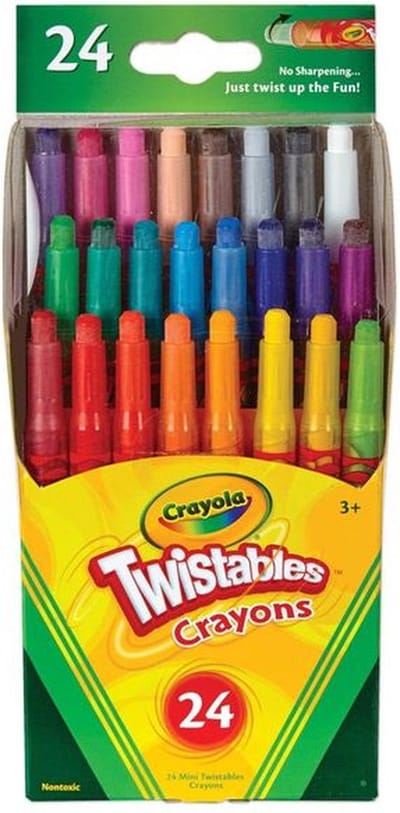 Crayola Twistables Kleurpotloden - 24 Levendige Kleuren, Geen Puntenslijper Nodig