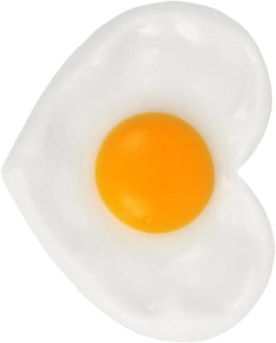 Nep Gebakken Ei - Kunstmatig Ei - Decoratie Keuken - Hartvormig Model - 9x7x1 cm - Niet gespecificeerd