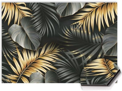 KitchenArt - Golden Palms Spatscherm - 60x30 cm - Spatscherm Achterwand Keuken - Spatwand Keuken