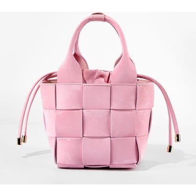Chinese Stijl Emmer Tas Handgeweven Mand Tas Dames Mini Crossbody Tas Draagbaar