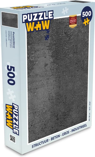 Puzzel Structuur - Beton print - Grijs - Industrieel - Rustiek - Legpuzzel - Puzzel 500 stukjes