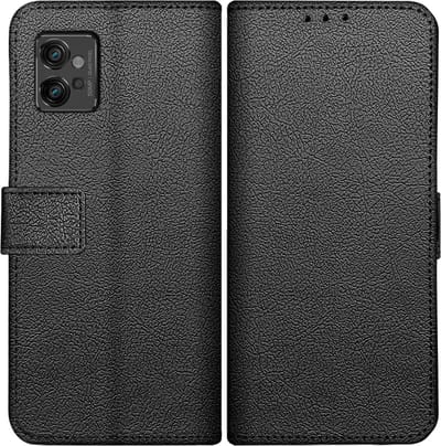 Just in Case hoesje geschikt voor Motorola Moto G32 Hoesje met Pasjeshouder - Bookcase Classic - Zwart
