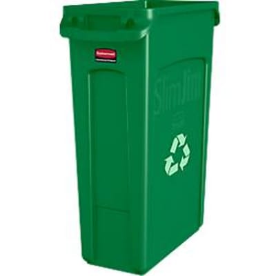 Slim Jim® afvalbak, 87 liter, groen, met recyclingsymbool