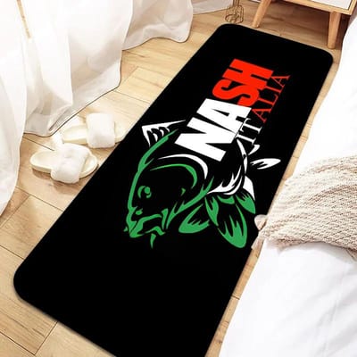 Nash Fishing Logo Antislip Wasbare Deurmat voor Entree, Keuken, Woonkamer, Hal, Badkamer – Huisdecoratie voor Vissers 40x60cm