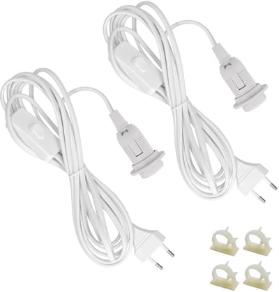 Witte E14 fitting set met 3,5 meter draad - Ideaal voor verlichting en lampen in huis