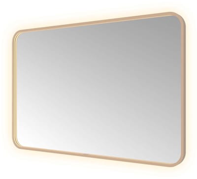 Hotbath &More SSQ128 Soft Square spiegel 120x80cm met verlichting, spiegelverwarming, kleurwissel, dimbaar en afstandsbediening geborsteld koper PVD