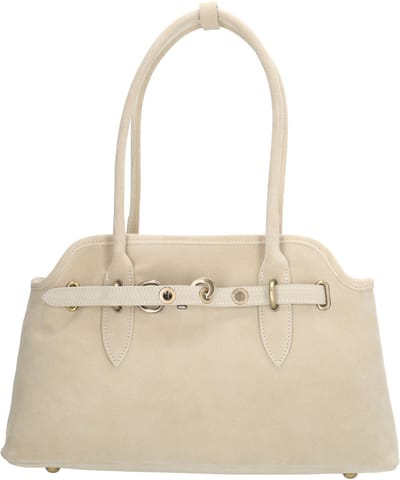 Charm London Mariëlle Shopper - Suede - Schoudertas - Lange Handvaten - Dames Tas - Leer - Leren Dames Tas - Zand