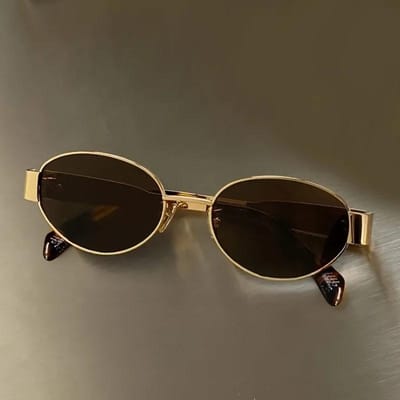 Trendy Ovale Zonnebril voor Dames Luxe Designer Metalen Montuur Zonnebril Dames Klassiek Vintage Ronde Tinten Unisex 1PC
