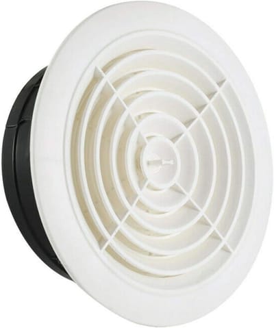 Ronde Ventilatierooster - Luchtuitlaat Afzuiging - Ventilatie Verbeteren - Verstelbare Luchtstroom - 4 inch - Wit