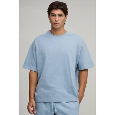 Oversized Heavyweight Zacht Aanvoelend T-shirt | Dusty Blue | Size XS