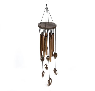 Dailygoods- Windgong Vintage Metalen - Hangende Windgong - Decoratie Voor Tuin - Retro Buis Design - Lengte 57,5cm - Aangename Muziek - Windbel