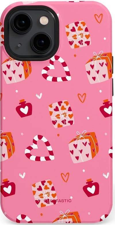 Casetastic Hoesje Geschikt voor Apple iPhone 13 Mini Magsafe - Stijlvolle Beschermende Duo-layer Case - Zoete Liefde Roze
