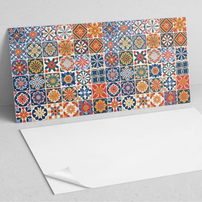 Coloray Wandpanelen Zelfklevend - Mozaïek tegelpatronen PVC Wandpaneel - 100 cm x 50 cm - Geel Wandbekleding Zelfklevend - 1 stuk - Texturen Wandpanelen Zelfklevend - Keuken Wandpanelen - Wandpanelen Badkamer