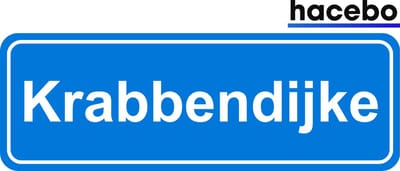Hacebo - Plaatsnaam Sticker - 29x10 CM - Krabbendijke sticker - Verkeersborden sticker - grappige cadeaus - Krabbendijke