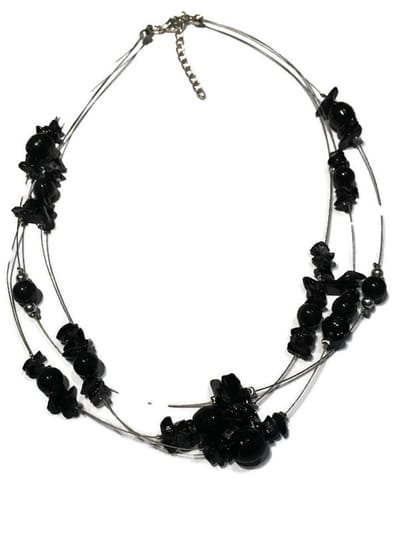 Petra's Sieradenwereld - Ketting laagjes zwart (116)