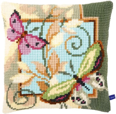 Vervaco - Kruissteekkussen kit - Decoratieve vlinders - PN-0154959 - Borduren - Borduurpakket - Borduurpakket volwassenen - Borduurpakket kind