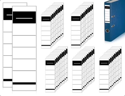 Set van 50 Zelfklevende Bestandslabels voor Thuis, Kantoor en School - Wit, 19 x 5.3 cm - Ideaal voor Organisatie, Archivering en Identificatie