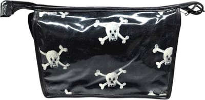 Vagabond - Toilettas - Boxy Holdall - "Jolly Roger" - Afwasbaar - Gelamineerd Katoen - afmeting 26 x 14 x 19 cm.