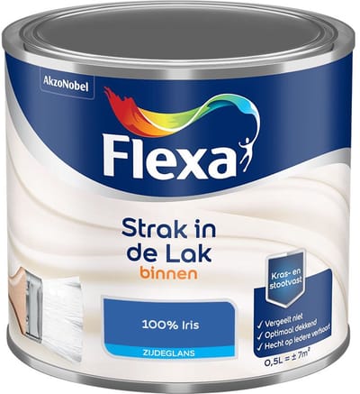Flexa - Strak In De Lak Binnenlak Zijdeglans - 100% Iris - Mengverf - 500 Ml