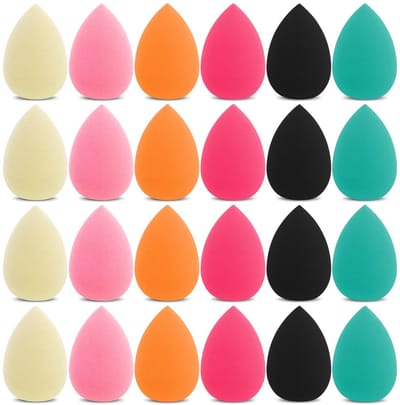 Dailygoods- Make-upspons 24 Stuks - Mini Make-upsponsjes - Hydrofiel/Latexvrij - Voor Droog/Nat Gebruik - Herbruikbaar - 3,3 × 2 cm - Make-upblender