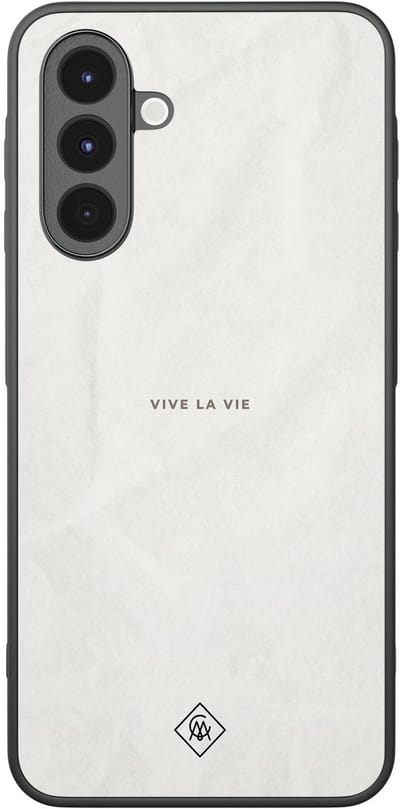 Casimoda® hoesje - Geschikt voor Samsung Galaxy A17 - Vive La Vie - Zwart TPU Backcover - Tekst - Bruin/beige